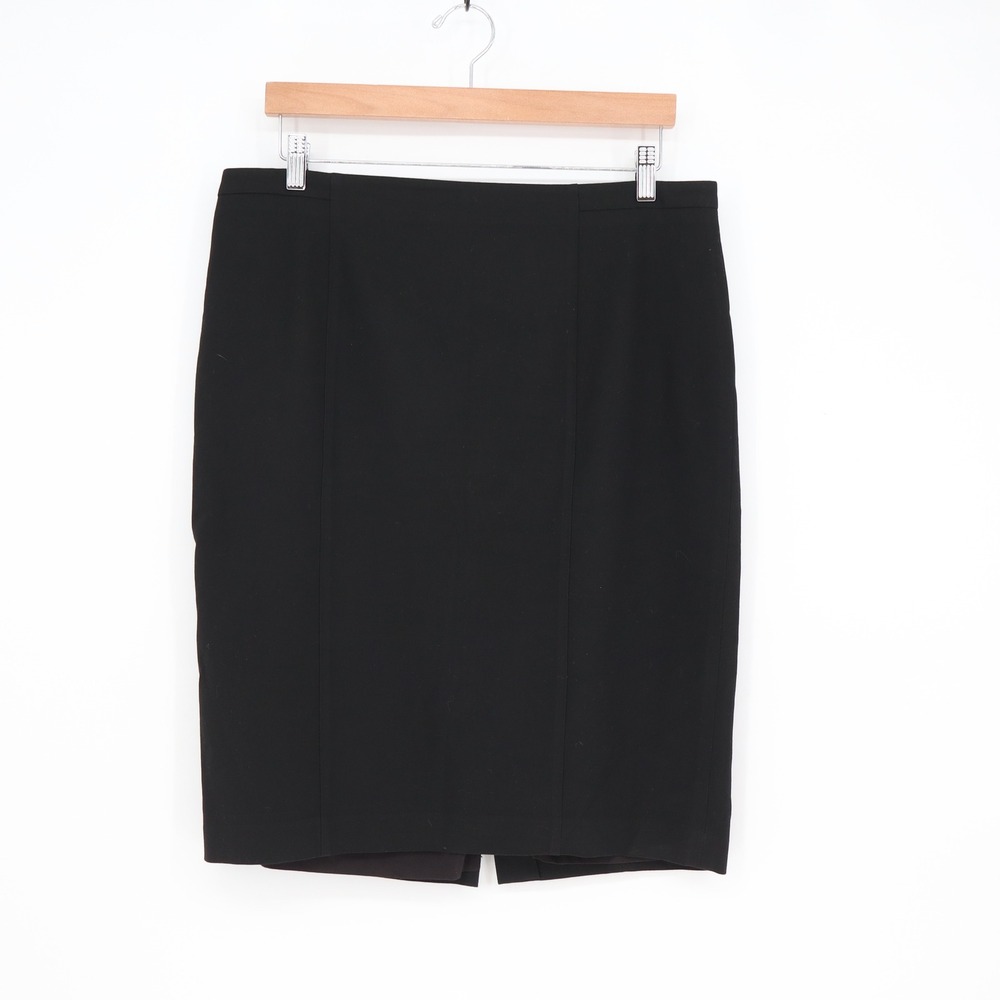 Ann Taylor Skirt Womens 14 Pencil Black Stretch Lined Career Excellent